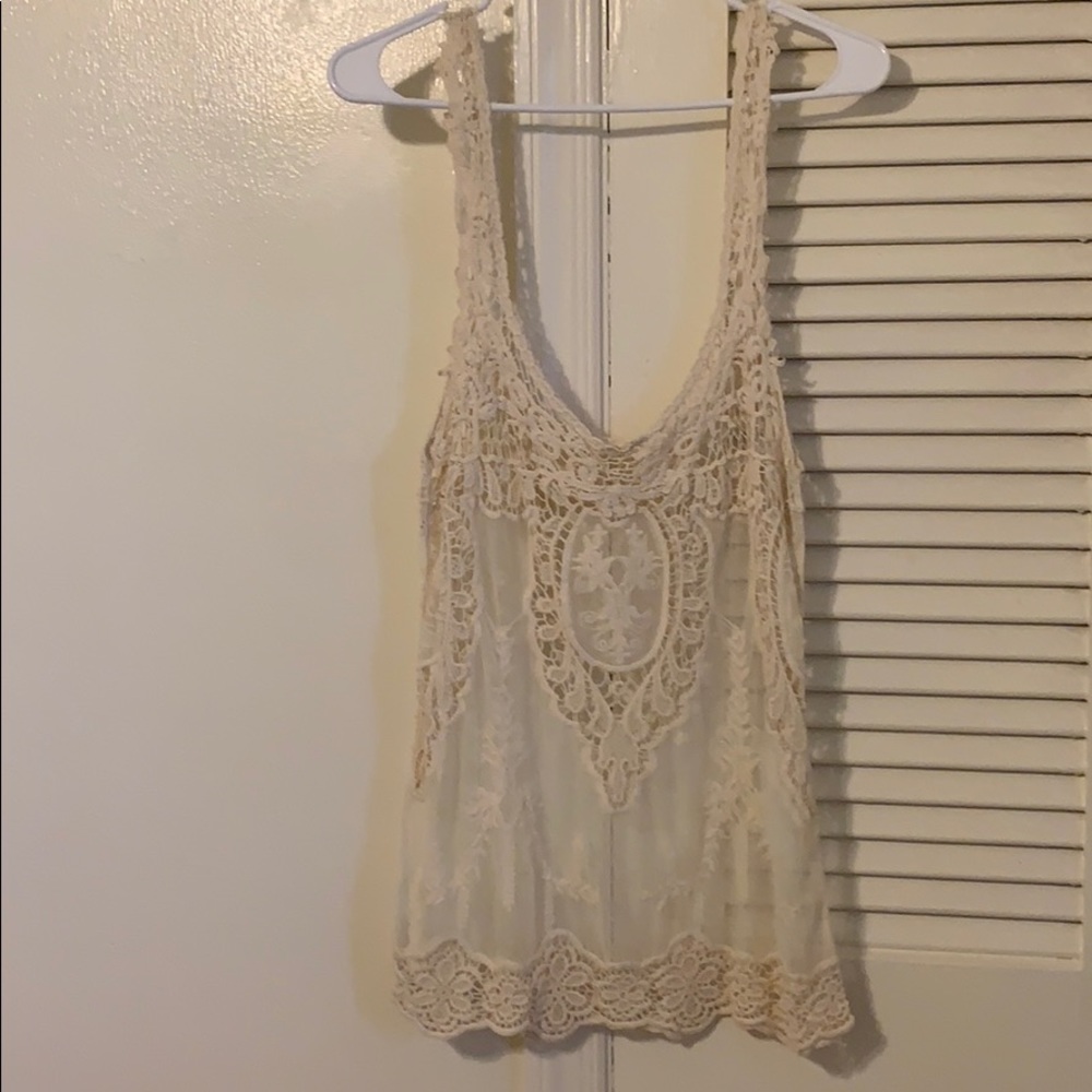 Ivory lace tank